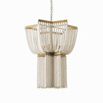 Estrella Two-Tier Star Chandelier with Pearl Beads in Gold Finish