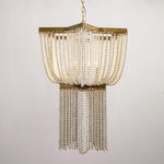 Estrella Two-Tier Star Chandelier with Pearl Beads in Gold Finish