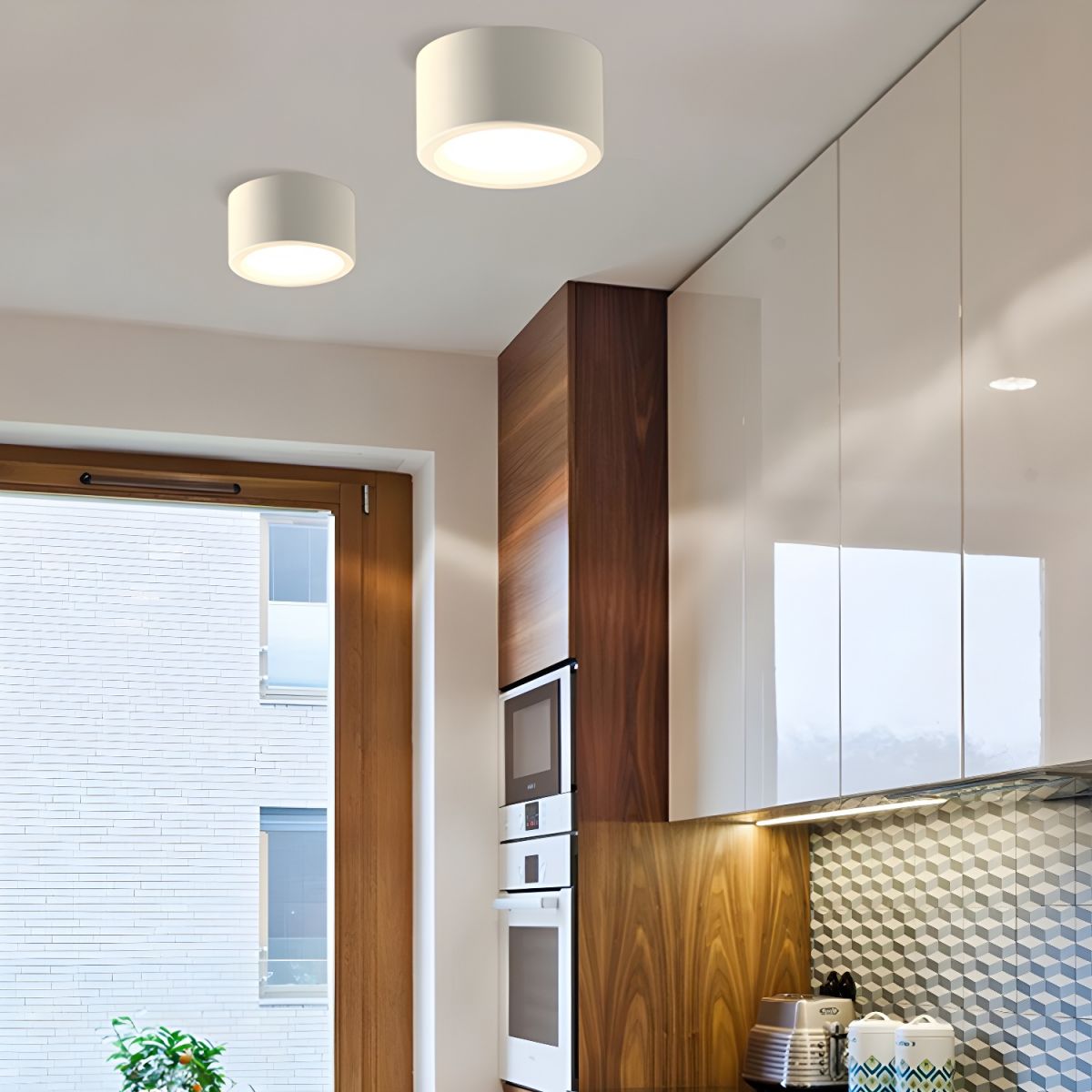 Ethan Modern LED Flush Mount Ceiling Light in Black or White