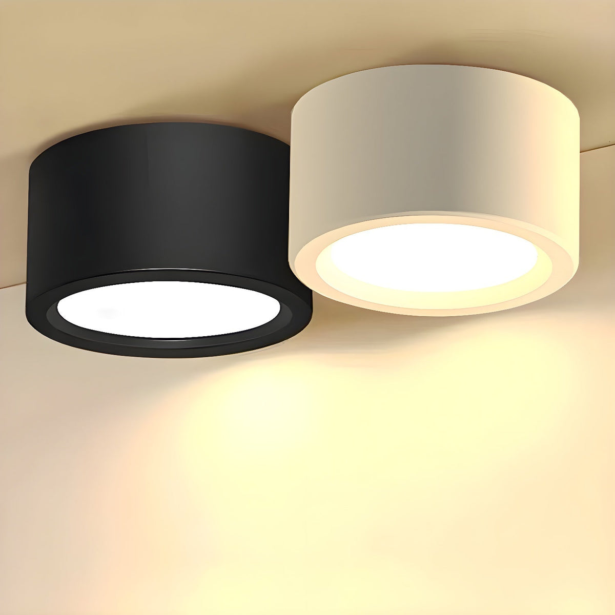 Ethan Modern LED Flush Mount Ceiling Light in Black or White
