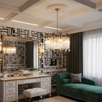 Evangeline Crystal Chandelier – Gold Finish, Cascading Glass, Designer Ceiling Light