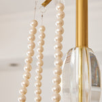 Evaria Crystal Pearl Chandelier – Opalescent Glass & Gold