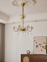 Evaria Crystal Pearl Chandelier – Opalescent Glass & Gold