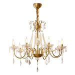 Evaria Crystal Pearl Chandelier – Opalescent Glass & Gold