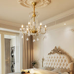 Evaria Crystal Pearl Chandelier – Opalescent Glass & Gold