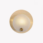 Lumen Alabaster Wall Sconce in Gold with White Alabaster Shade