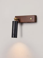 Event Horizon Adjustable Wall Sconce in Black Travertine and Brass
