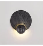 Event Horizon Wall Sconce — Black Travertine LED Wall Light