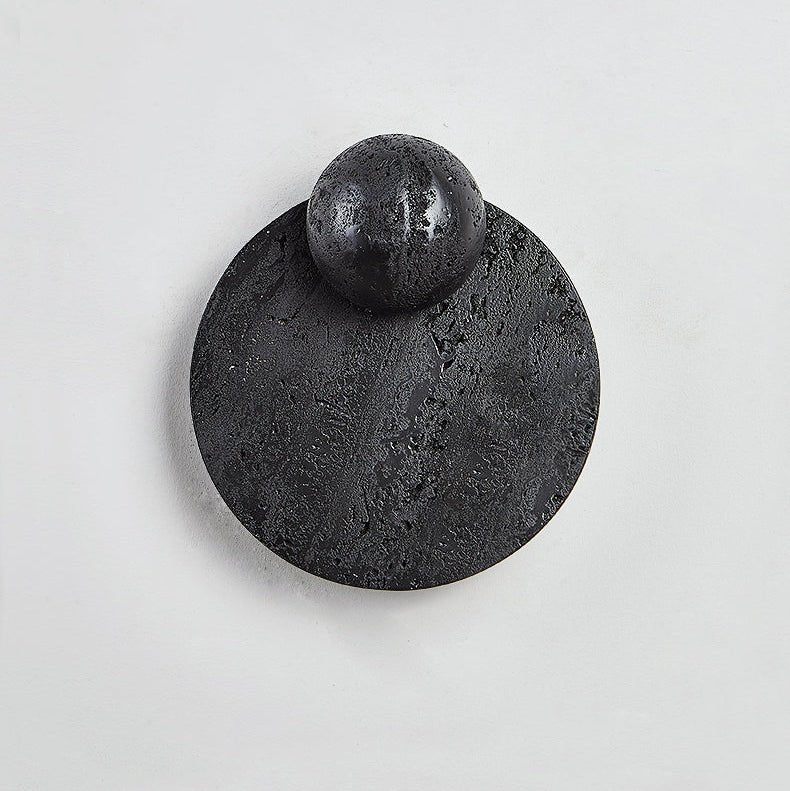 Event Horizon Wall Sconce — Black Travertine LED Wall Light