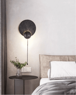 Event Horizon Wall Sconce — Black Travertine LED Wall Light