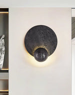 Event Horizon Wall Sconce — Black Travertine LED Wall Light