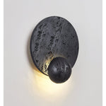 Event Horizon Wall Sconce — Black Travertine LED Wall Light