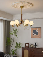 Evora Modern Glass Chandelier with Wood Accents for Dining Room and Living Room