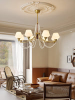 Evora Modern Glass Chandelier with Wood Accents for Dining Room and Living Room