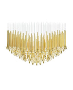 Eyelet Linear LED Chandelier in Chrome, Gold, or Rose Gold