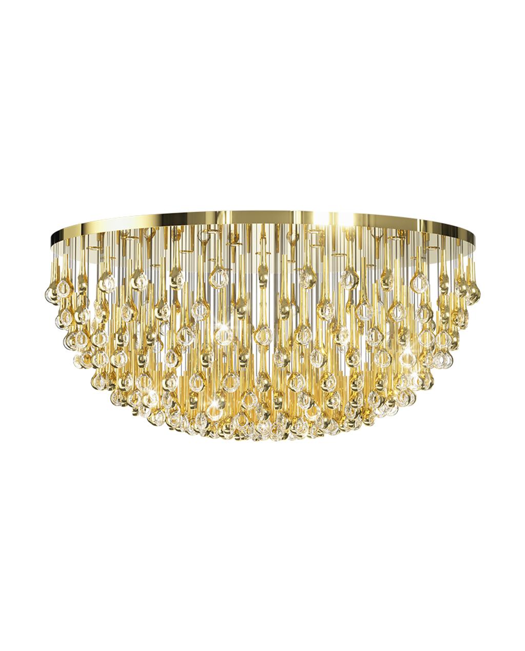 Eyelet Linear LED Chandelier in Chrome, Gold, or Rose Gold