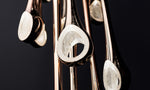 Eyelet Linear LED Chandelier in Chrome, Gold, or Rose Gold