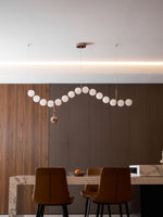 Ezrah Modern Linear LED Pendant Light – Frosted Glass Orbs