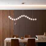 Ezrah Modern Linear LED Pendant Light – Frosted Glass Orbs