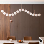 Ezrah Modern Linear LED Pendant Light – Frosted Glass Orbs