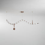 Ezrah Modern Linear LED Pendant Light – Frosted Glass Orbs