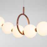 Ezrah Modern Linear LED Pendant Light – Frosted Glass Orbs