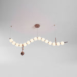 Ezrah Modern Linear LED Pendant Light – Frosted Glass Orbs