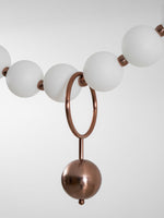 Ezrah Modern Linear LED Pendant Light – Frosted Glass Orbs
