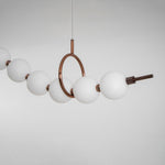 Ezrah Modern Linear LED Pendant Light – Frosted Glass Orbs