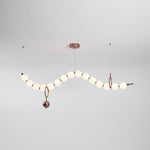 Ezrah Modern Linear LED Pendant Light – Frosted Glass Orbs