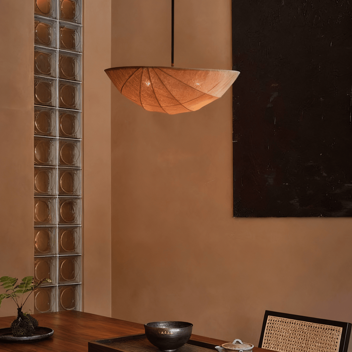 Fabric Saucer Pendant Light – Modern Minimalist Ceiling Lamp for Dining & Living Spaces