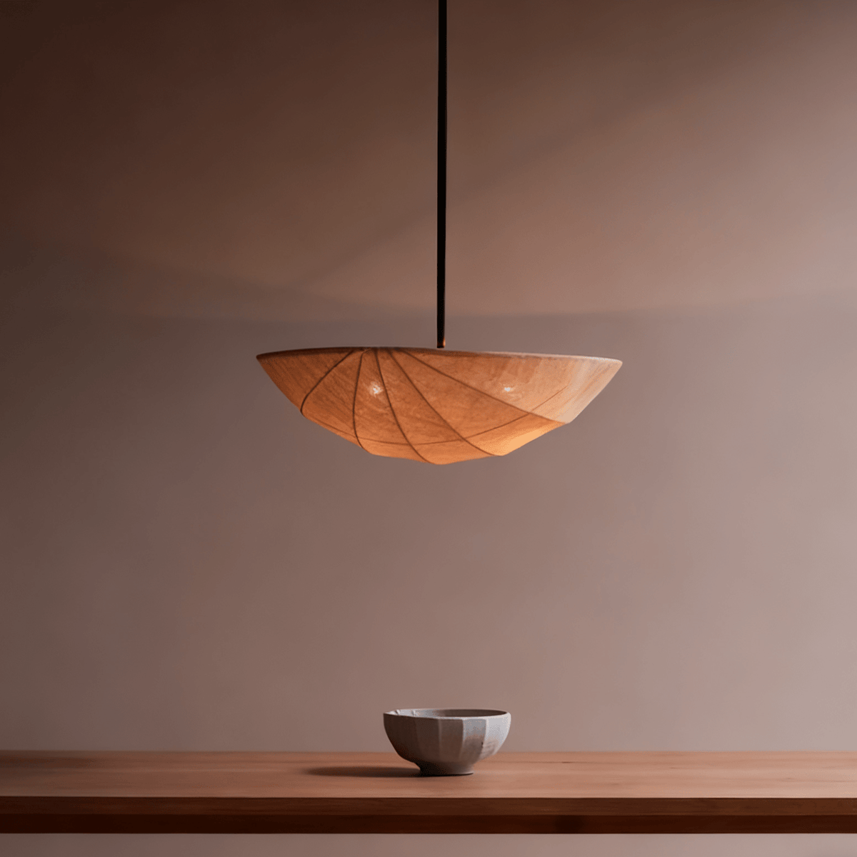 Fabric Saucer Pendant Light – Modern Minimalist Ceiling Lamp for Dining & Living Spaces