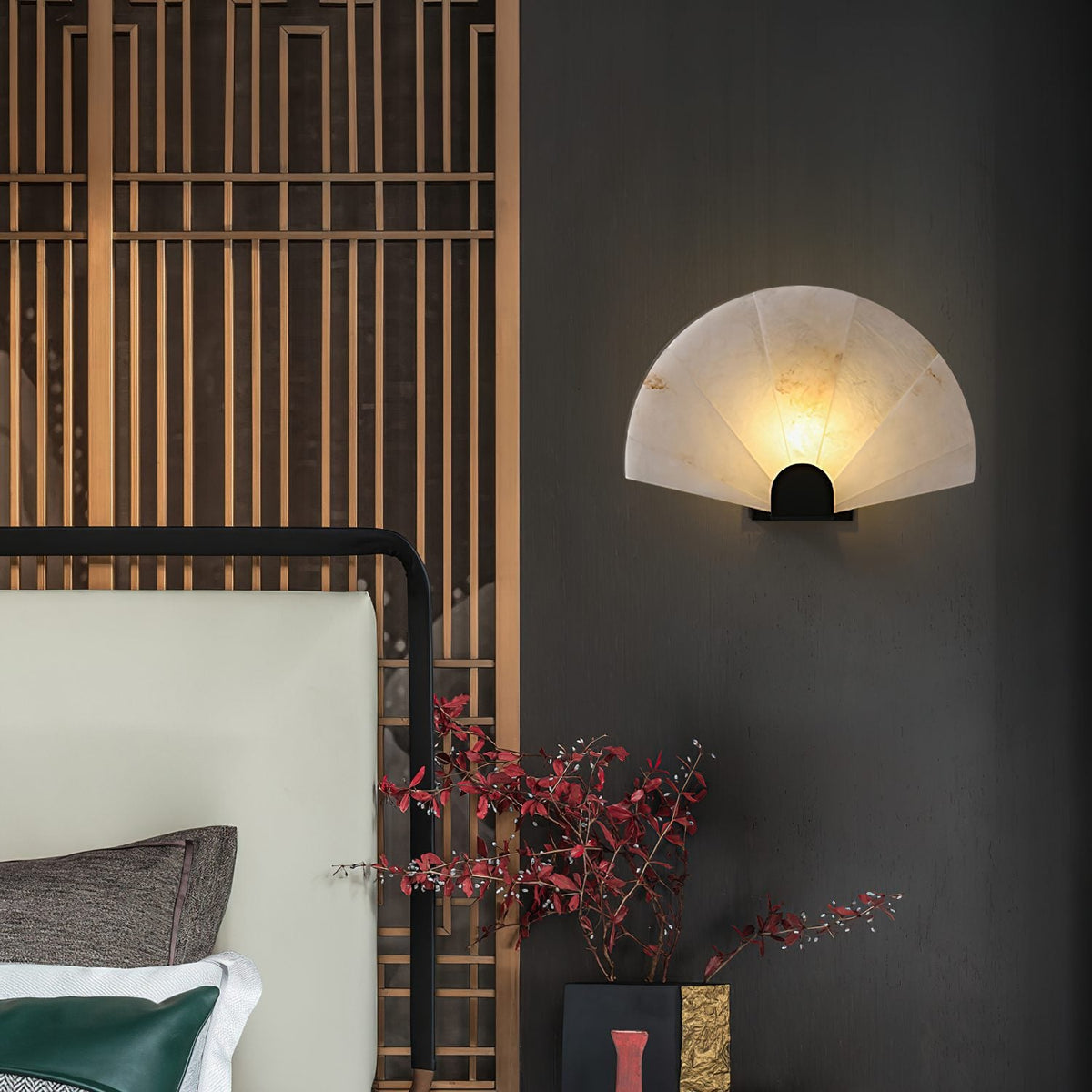Fan Shaped Alabaster Wall Light