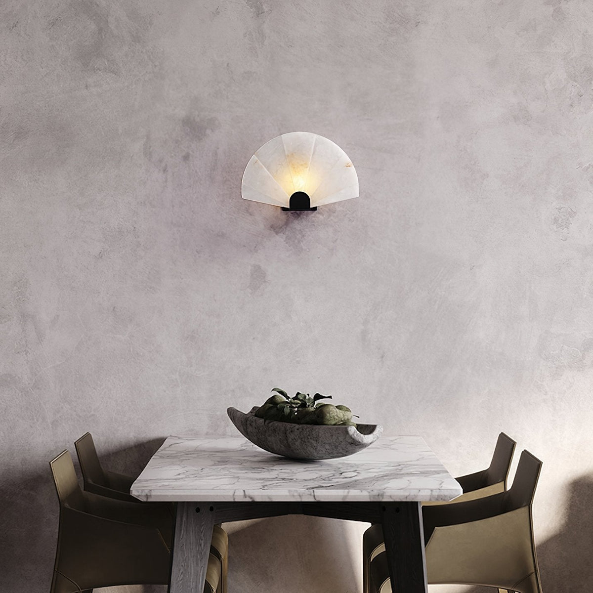 Fan Shaped Alabaster Wall Light