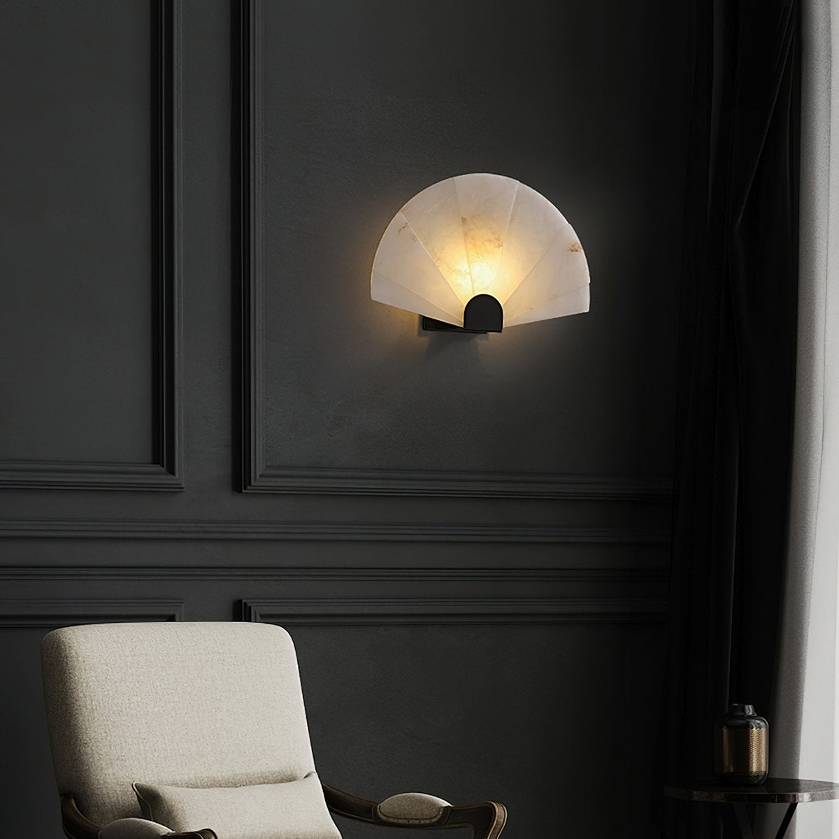 Fan Shaped Alabaster Wall Light