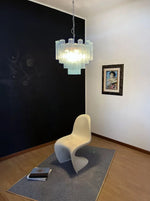 Fantastic Murano Blue Glass Tube Chandelier