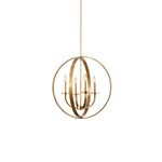 Brass Lantern Chandelier with Clear Glass Shades for Dining Room and Foyer