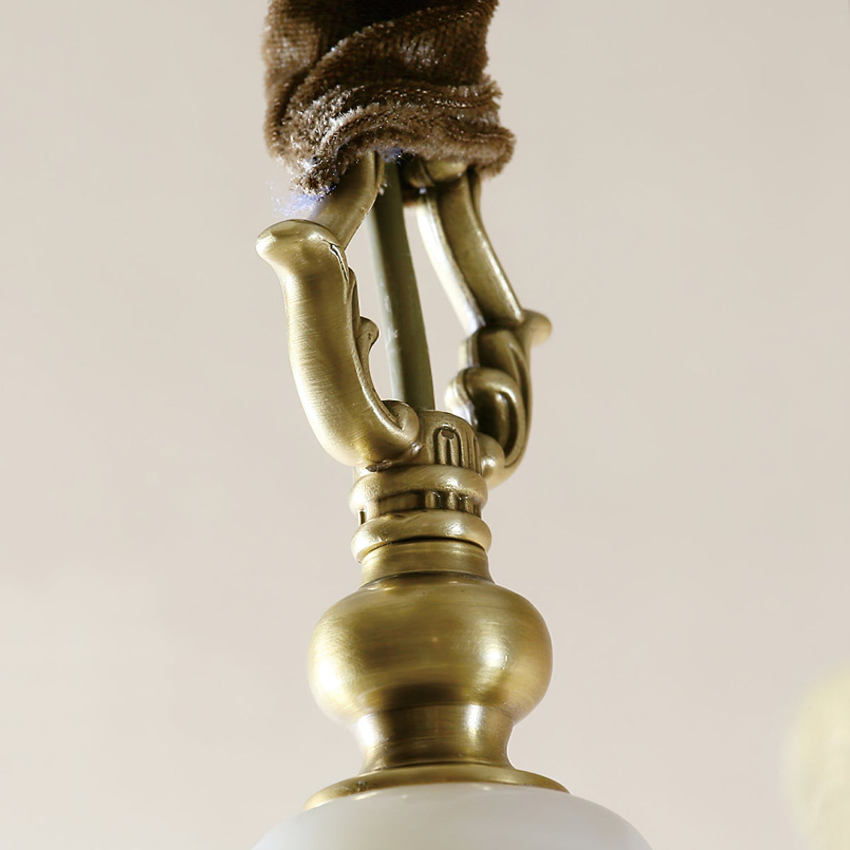 Brass Lantern Chandelier with Clear Glass Shades for Dining Room and Foyer