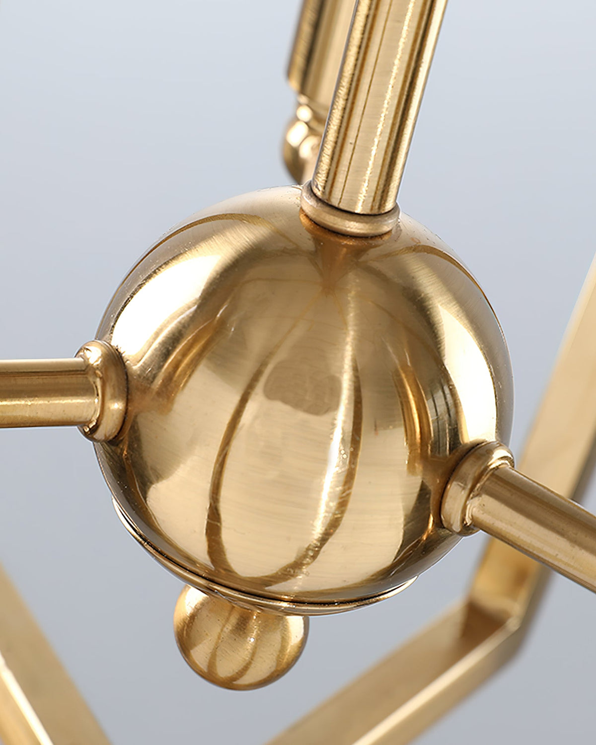 Brass Lantern Chandelier with Clear Glass Shades for Dining Room and Foyer