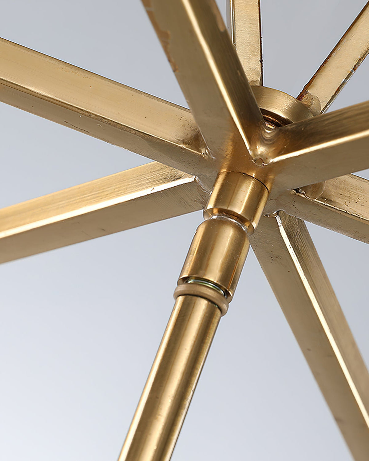 Brass Lantern Chandelier with Clear Glass Shades for Dining Room and Foyer