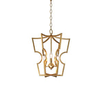Brass Lantern Chandelier with Clear Glass Shades for Dining Room and Foyer