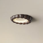 Faux Wood Ripple Ceiling Lamp