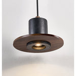 Fedora Stacked Pendant Light in Walnut and Travertine