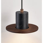 Fedora Stacked Pendant Light in Walnut and Travertine