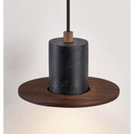 Fedora Stacked Pendant Light in Walnut and Travertine