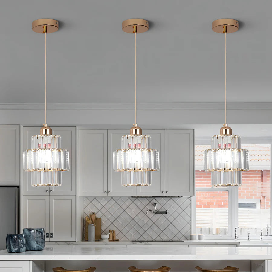Simple Restaurant Crystal Single Head Pendant Lamp