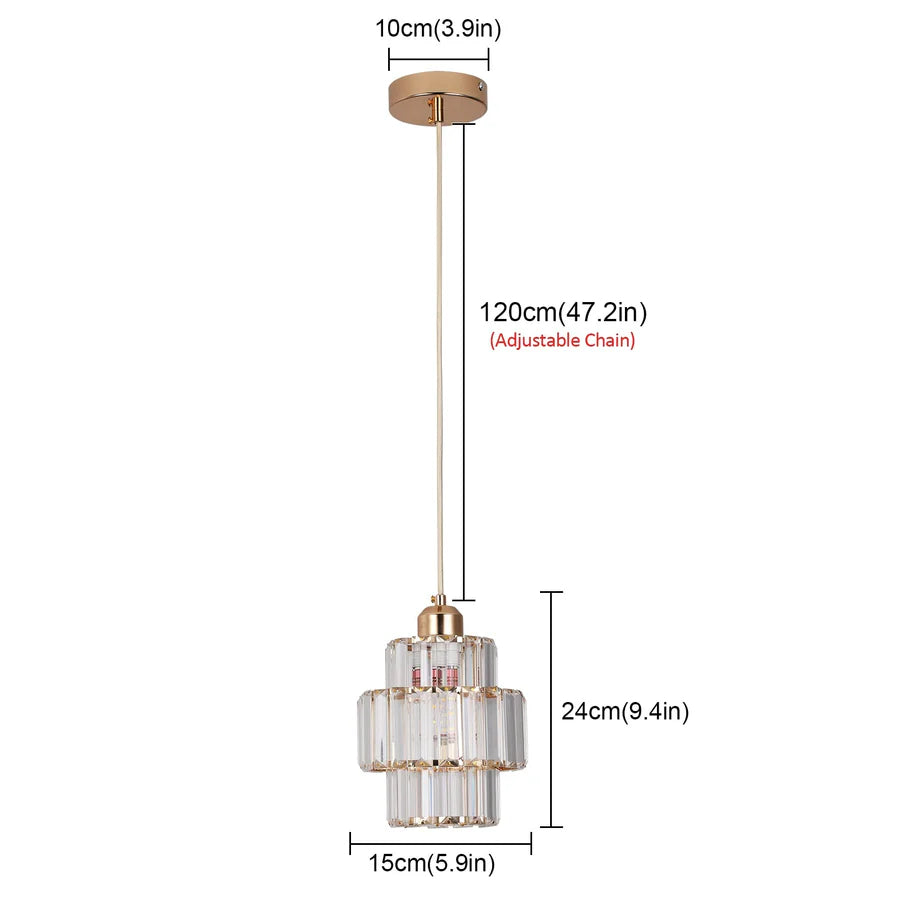 Simple Restaurant Crystal Single Head Pendant Lamp