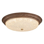 Ferrara Modern Walnut Wood Grain LED Flush Mount Ceiling Light
