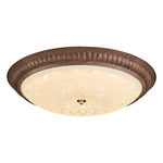 Ferrara Modern Walnut Wood Grain LED Flush Mount Ceiling Light