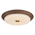 Ferrara Modern Walnut Wood Grain LED Flush Mount Ceiling Light